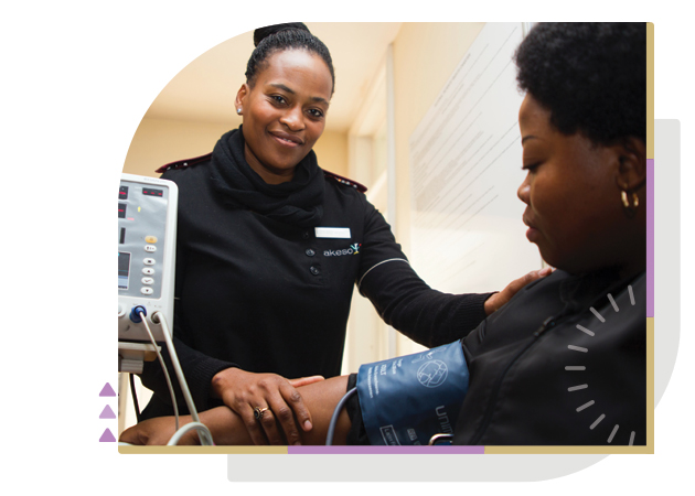 female nurse and female patient