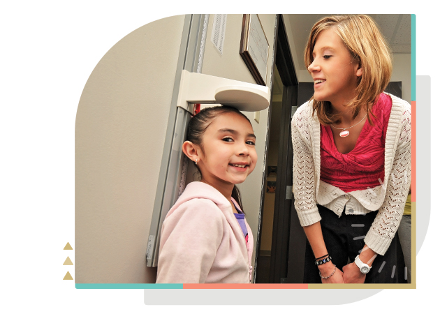 Young girl with nurse practioner