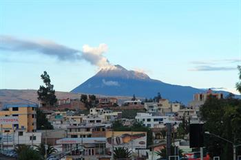 Riobamba with Mt. Chimborazo in the background