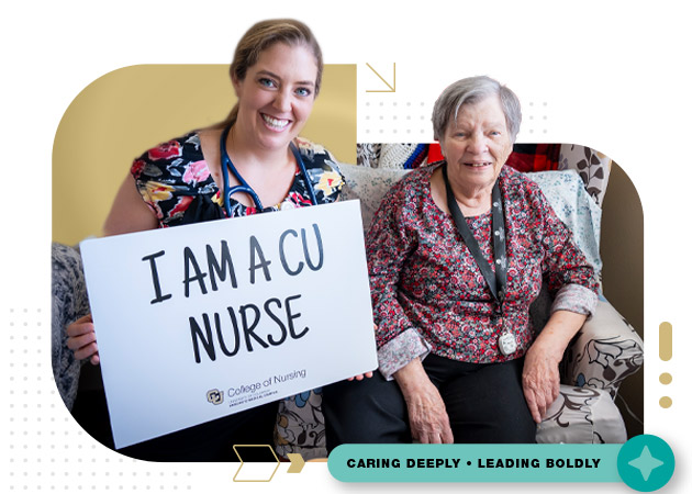 Female nurse with older female patient care