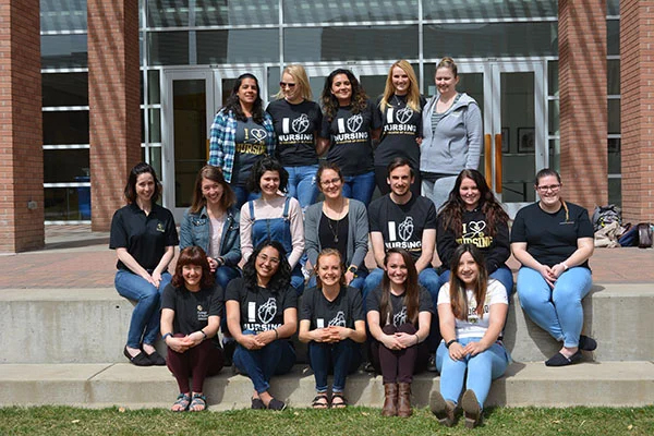 Natalie Rodarte and group of nursing students